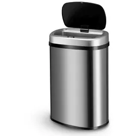 Juskys Rechteckiger Mülleimer mit Sensor - Silber