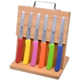 GRÄWE Brotzeitmesser Gräwe Magnet-Messerhalter Bambus mit 6 Brötchenmessern Gräwe Magnet-Messerhalter Bambus mit 6 Brötchenmessern bunt