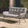 MCW 2er-Sofa MCW-P75, Gartensofa Gartenbank Couch 2-Sitzer, Stoff 220g/m2 Poly-Rattan Metall dunkelgrau, Polster hellgrau