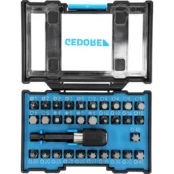 Gedore Bit-Box Industrie, 32-teilig, Bit-Set mit Bit-Halter und Schraubendrehereinsätzen, 1/4", 6,3 mm, Profi, 666-032-A