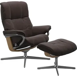 Stressless Stressless® »Mayfair« Set, Relaxsessel mit Hocker, mit Hocker, mit Cross Base, Größe S, M & L, Holzakzent Eiche braun