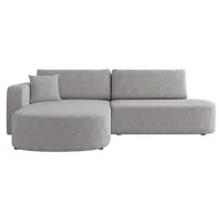 MIRJAN24 Ecksofa Zerte Cord, mit Schlaffunktion und Bettkasten, L-Form Sofa (Poso 110, Ecksofa: Links) - Grau