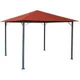 Quick Star Metall Garten Pavillon Nizza 3x3m Antik Partyzelt Terra/Rotorange RAL 2001