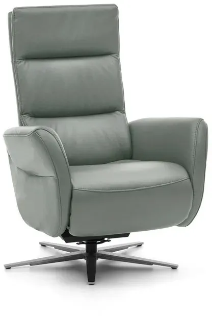 ComfortPlan Sessel York Leder Grau Steel