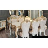 Tisch Esszimmertisch Esstisch Esszimmer Holz Tische Barock Ess Luxus Möbel Neu - Weiß