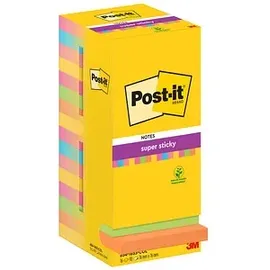 Post-it Post-it® Super Sticky Notes Carnival Haftnotizen extrastark farbsortiert, 16 Blöcke