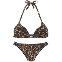 Bruno Banani Triangel-Bikini Damen leo bedruckt Gr.34 Cup C