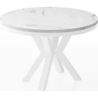 WFL GROUP Esstisch, Ecru, Rund,Rund, 120x76x120 cm, Esszimmer, Tische,