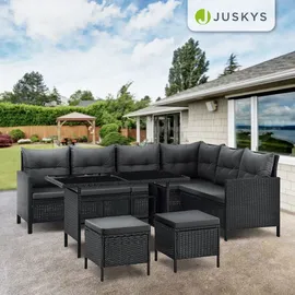 Juskys Manacor Lounge-Set schwarz/grau