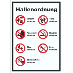 HB-Druck Aufkleber Hallenordnung A1 (594x841mm)