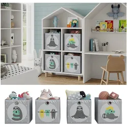 Vicco Faltboxen - 2er Set "Faultiere", 30 x 30 cm, Grau, Aufbewahrungsbox, abwaschbar