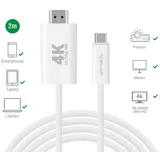 4smarts 540955. 2 m, USB C, HDMI Typ A (Standard), Weiß