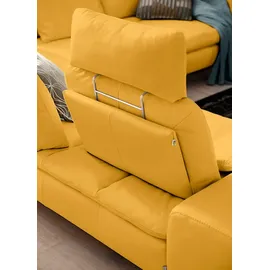 W.Schillig Ecksofa "valentinoo, Designsofa, elegant und bequem, L-Form", gelb (sunrise z73), B:318cm H:83cm T:298cm, Longlife Xtra-Leder Z73: Naturwalkleder der Luxusklasse aus den erlesensten Rohhäuten.
