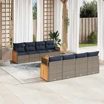 vidaXL Gartensofa-Set 9-tlg. grau