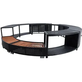 Estexo Poolumrandung schwarz 200 cm