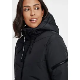 Oxmo OXJunchen Damen Winterjacke Damenjacke Jacke mit Kapuze Eingrifftaschen Reißverschluss Regular fit - Schwarz - L