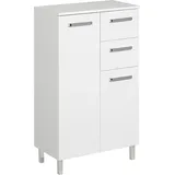 Saphir Unterschrank SAPHIR "Quickset Badschrank mit 2 Türen, 2 Schubladen, 60 cm breit", weiß (weiß glanz), B:60cm H:100,5cm T:33cm, Holzwerkstoff, Schränke, Unterschrank, Badezimmer-Unterschrank inkl. Türdämpfer, Griffe in Chrom Glanz