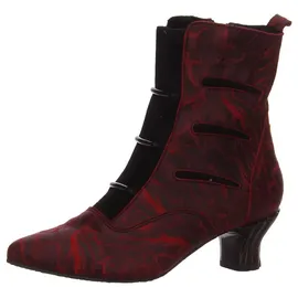 SIMEN Damen Stiefeletten Rot Glattleder marmoriert Größe: 39 - 39