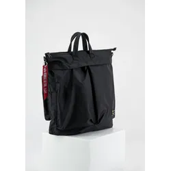 Tragetasche ALPHA INDUSTRIES "Alpha Industries Accessoires - Bags Label Helmet Bag", Gr. onesize, schwarz, Obermaterial: 100% Nylon, Taschen