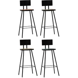 vidaXL Barhocker 4 Stk. Massives Altholz