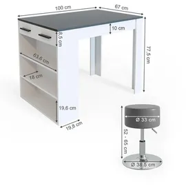 Vicco Bartisch Repose 67 x 100 cm Anthrazit/Weiß