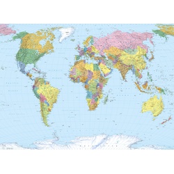KOMAR Fototapete „World Map“ Tapeten Papier Fototapete – World Map – Größe 270 x 188 cm Gr. B/L: 270 m x 188 m, Rollen: 1 St., bunt Fototapeten