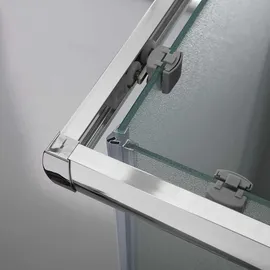 Kiamami Valentina Rechteckige Duschkabine 70X120 cm mattes Glas 6 mm | Giada × Grau/Silber