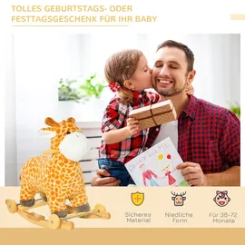 Homcom Schaukeltier Babyschaukel Giraffen-Design Geld - Gelb