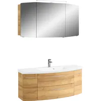 Saphir »Cassca Sprint 2-teilig Mineralmarmor-Waschtisch mit LED-Spiegelschrank«, 2 Schubladen,