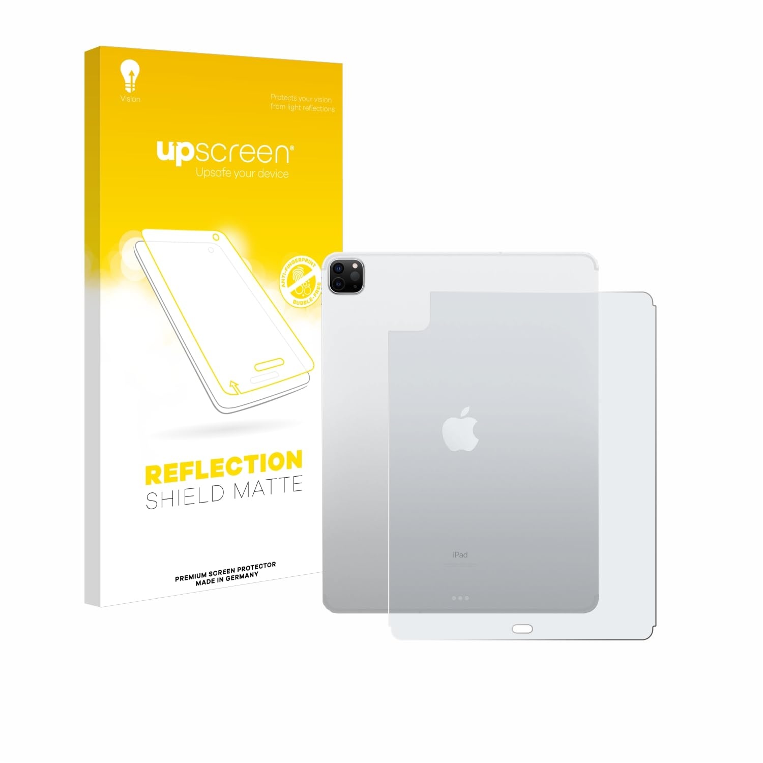 upscreen Entspiegelungs-Schutzfolie für Apple iPad Pro 12.9" 2022 (Rückseite, 6 Gen.) Displayschutz-Folie Matt [Anti-Reflex, Anti-Fingerprint]