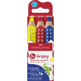 Faber-Castell - Buntstifte Set Grippy, 3 Malstifte für Kleinkinder