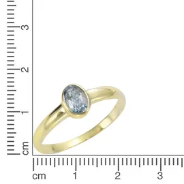 VIVANCE Fingerring VIVANCE "333/- Gelbgold mit Blautopas (beh.)" Gr. 16,5, gelb, Fingerringe, Damen, 052 (16,6), Gold, Fingerring
