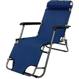 AMANKA Campingstuhl 153x60cm Liegestuhl Sonnenliege Strandliege Campingliege Klappliege Liege Blau