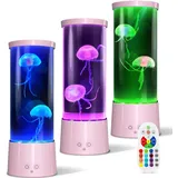 AONESY Quallen Aquarium Lampe, Lavalampe Quallen Lampe Farbwechsel Stimmungslicht mit Fernbedienung,Geschenk für Kinder Nachtlicht für Ekoration