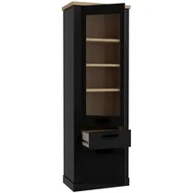 Forte Vitrine DURO, 72 x 212 cm - 2 Türen - 1 Schublade - Cabezone Eiche Dekor Riviera Eiche Dekor