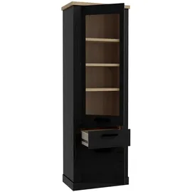 Forte Vitrine DURO, 72 x 212 cm - 2 Türen - 1 Schublade - Cabezone Eiche Dekor Riviera Eiche Dekor