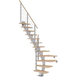 DOLLE Mittelholmtreppe Frankfurt 240-279 cm Edelstahl/Holz/Metall