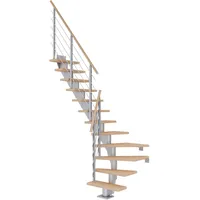 DOLLE Mittelholmtreppe Frankfurt 240-279 cm Edelstahl/Holz/Metall