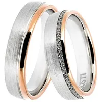 DOOSTI Trauring Schmuck Geschenk Silber 925 Trauring Ehering Partnerring LIEBE, Made in Germany - wahlweise mit oder ohne Zirkonia goldfarben|silberfarben 56