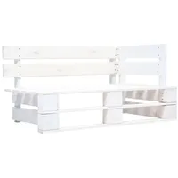 Furnicato Outdoor-Eckbank Paletten Holz Weiß