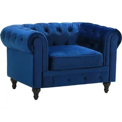 Sessel CHESTERFIELD Samtstoff Marineblau