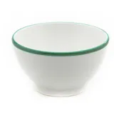 Gmundner KERAMIK Müslischale groß Füllmenge : 0.4 Liter Grüner Rand Geschirr, handgemacht in Österreich