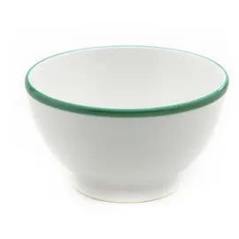 Gmundner KERAMIK Müslischale groß Füllmenge : 0.4 Liter Grüner Rand Geschirr, handgemacht in Österreich