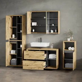livinity® Vomano 4-tlg. Braun/Eiche