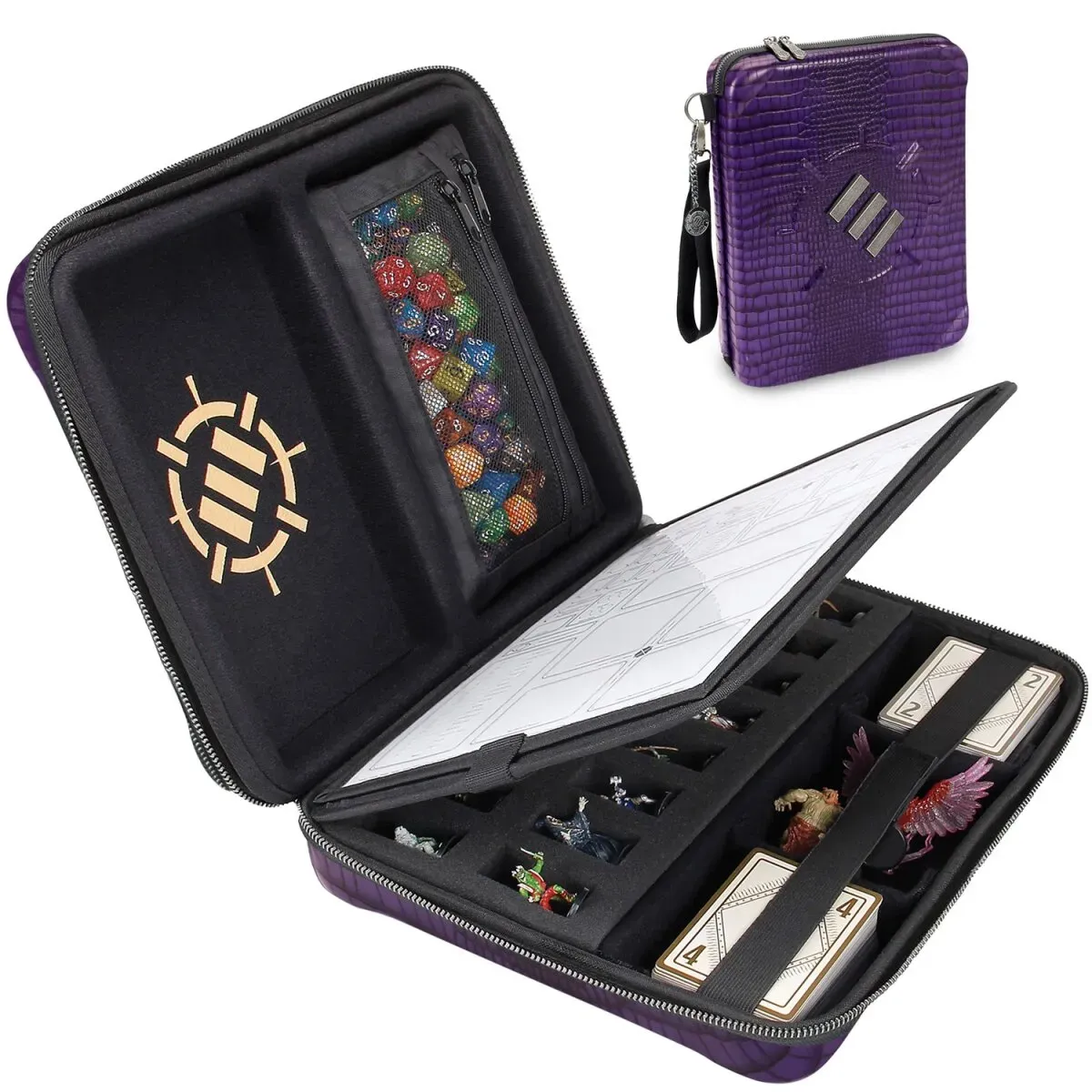 ENHANCE Tabletop RPG Organizer Case Collector's Edition Purple Dragon Scales
