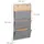 Relaxdays Wandorganizer Bambus mit 3 Jutemuster Fächer, 58 x 34 x 15 cm HxBxT Zeitungshalter für Büro und Flur, grau