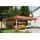 SKANHOLZ Spreewald Walmdach Doppelcarport aus Nadelholz 5,85 x 8,93 m rote Blende unbehandelt