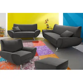Home Affaire Polstergarnitur HOME AFFAIRE "Saltare elegant & komfortabel,, 3-2-1, bequem, Designfuß", schwarz (anthrazit, anthrazit), H:78cm T:82cm, Sitzmöbel-Sets