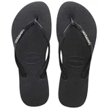 havaianas Slim Logo Metallic Schwarz 39