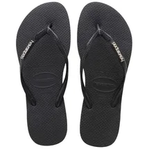 havaianas Slim Logo Metallic Schwarz 39